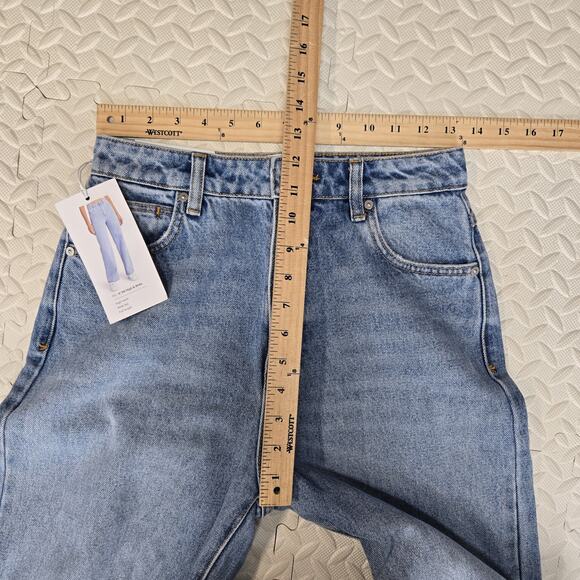 Abrand Jeans Womens 27 NEW High & Wide Alexis Rip Organic Cotton Vintage Blue - Picture 12 of 15